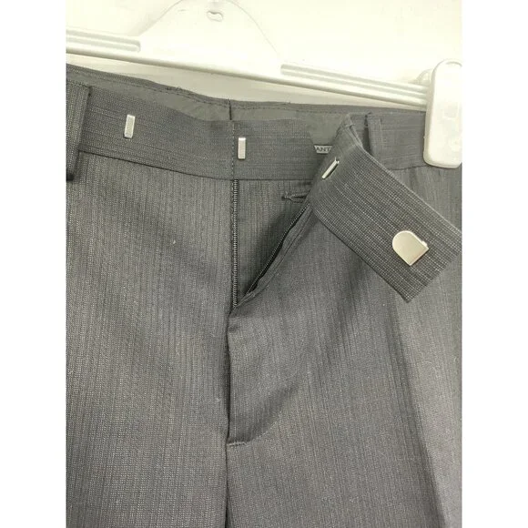Marc Anthony Mens Gray Shadow Striped Suit Jacket 42R Wool Pants 36x32 - Picture 15 of 16